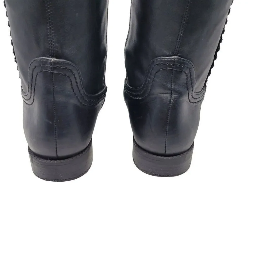 Franco Sarto Vegan L-Charlotte Womens Black Over The‎ Knee Boots 9.5 Equestrian